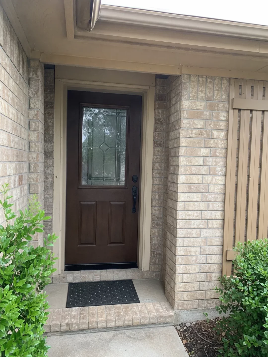 Front entrance of an ordinary Houston home