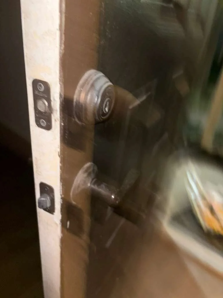 Residential door knob and lock hardware